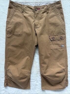 The North Face A5 Series Cargo Capri Pants Womens 12 Brown Cotton Hiking Y2K
